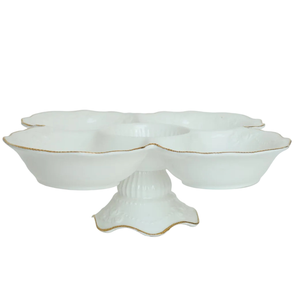 Ceramic 5-Section Appetizer Serving Dish with Base at Zubaidas Homestore Online pakistan
