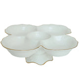 Ceramic 5-Section Serving Dish with Base in Classic White at Zubaidas No#1 Homestore in Pakistan