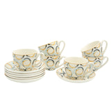 Ceramic Geometric Print Cup and Saucer 6 Pieces Set at Zubaidas Homestore. Best Online Homestore in Pakistan