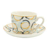 Ceramic Geometric Print Cup and Saucer 6 Pieces Set at Zubaidas Homestore. Most Trusted Homestore in Pakistan