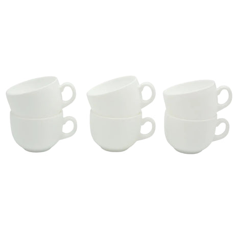 Ceramic Plain White Tea Cup and Saucer 6 Pieces Set at Zubaidas Homestore Pakistan