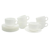 Ceramic Plain White Tea Cup and Saucer 6 Pieces Set at Zubaidas Homestore. Best Online Homestore in Pakistan