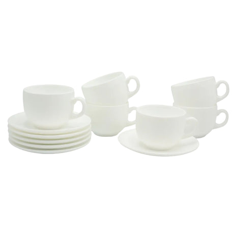 Ceramic Plain White Tea Cup and Saucer 6 Pieces Set at Zubaidas Homestore. Best Online Homestore in Pakistan