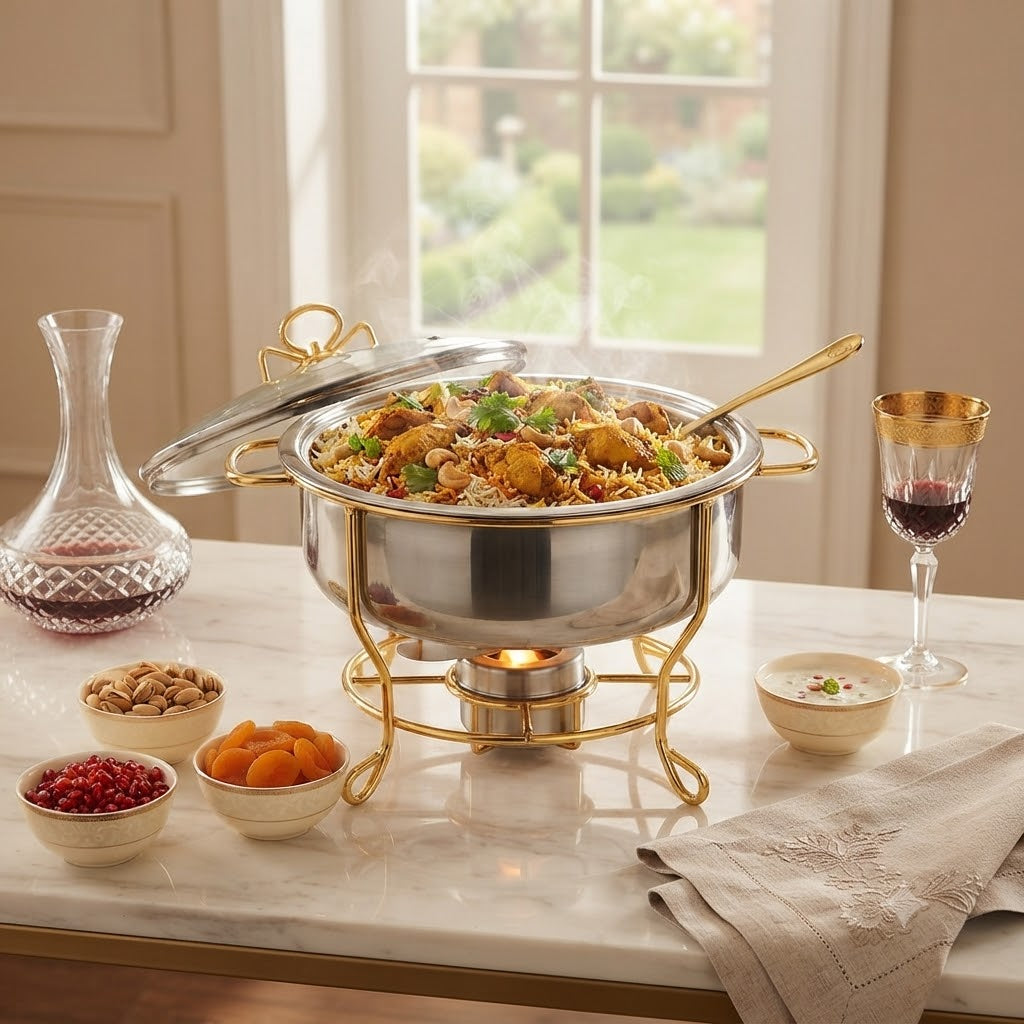 Chafing Food Warmer Gold 4Liter Zubaidas Homestore Pakistan