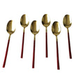 Chucan 6 Pieces Table Spoon Set Red and Gold at Zubaidas Homestore Pakistan
