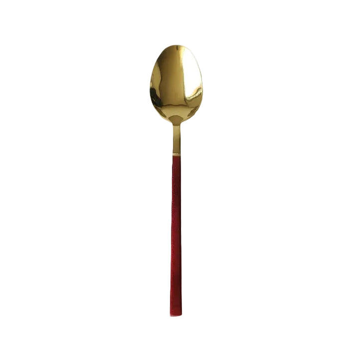 Chucan 6 Pieces Table Spoon Set Red and Gold at Zubaidas Homestore Best for Home Shopping