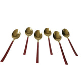 Chucan 6 Pieces Table Spoon Set Red and Gold at Zubaidas Homestore Online Pakistan