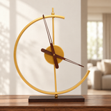 Circular Frame Decorative Clock with Wooden Base at Zubaidas Homestore