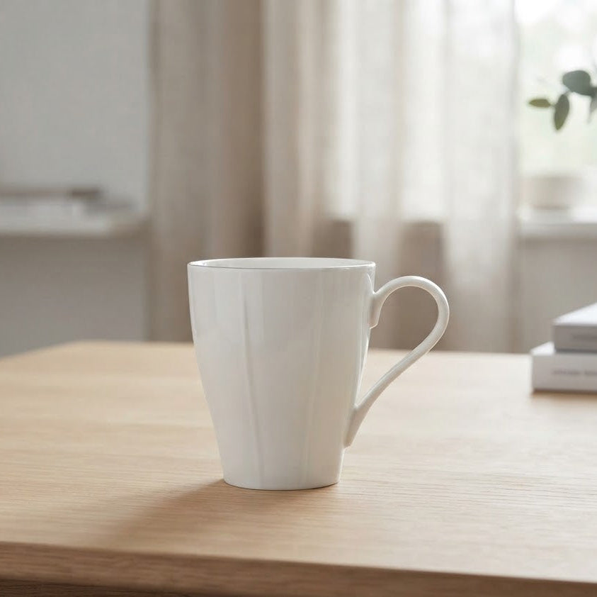 Classic Fluted Ceramic Coffee Mug 300ml at Zubaidas Homestore