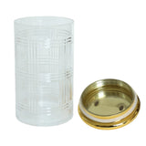 Clear Acrylic Jar Set of 3 With Gold Lid and Texture at Zubaidas Homestore Online Pakistan