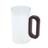 Clear Glass Mug with Wooden Handle 65MM at Zubaidas Homestore Pakistan