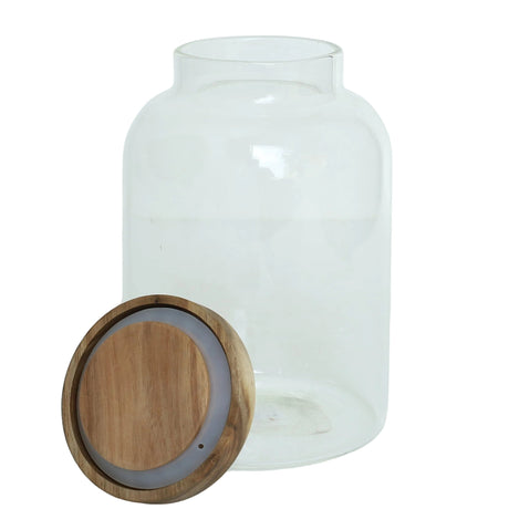 Clear Glass Storage Jar with Wooden Lid 1000ML at Zubaidas Homestore best for home shopping Pakistan