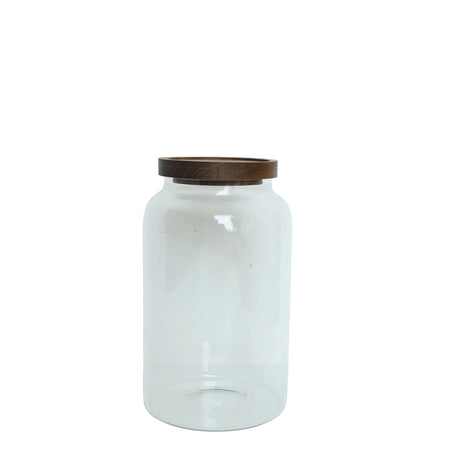 Clear Glass Storage Jar with Wooden Lid 2000ml at Zubaidas Homestore best for home shopping Pakistan