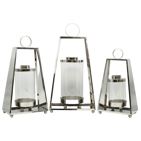 Contemporary Stainless Steel Lantern Set 3 Pieces at Zubaidas Homestore Pakistan