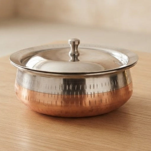 Copper and Stainless Steel Handi with Lid at Zubaidas Homestore