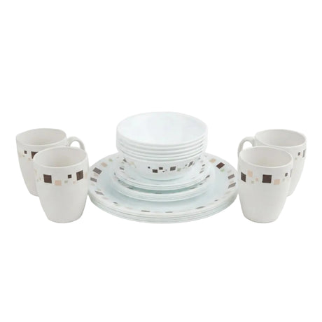 Corelle Livingware 16 Pieces Dinner Set Geometric at Zubaidas Homestore Best for Home Shopping Pakistan