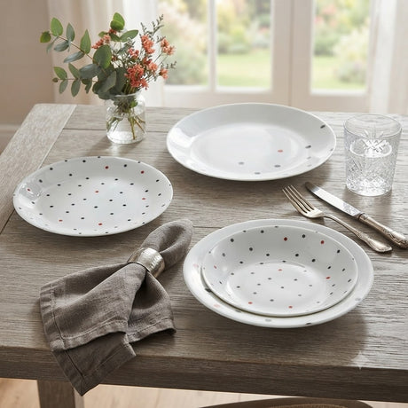 Corelle 18 Pieces Breakfast Set Polka Dottie at Zubaidas Homestore Pakistan