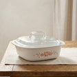 Corelle Brushed Stroke Roses 1.41L Square Dish with Lid at Zubaidas Homestore Pakistan