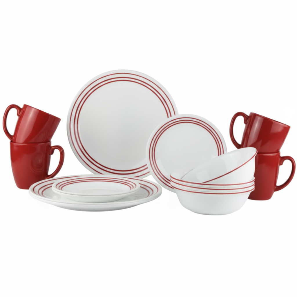 Corelle Livingware Dinner Set 16 Pieces Ruby Red at Zubaidas Homestore Best for Home Shopping Pakistan