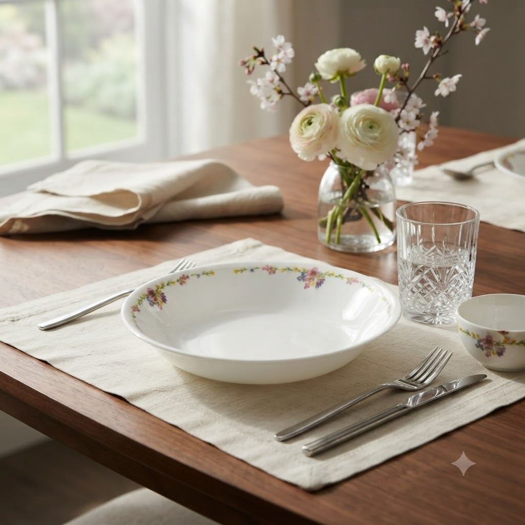 Corelle Romantic Floral Soup Plate 21cm at Zubaidas Homestore Pakistan