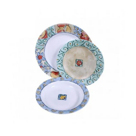 Corelle Watercolors 18 Pieces Breakfast Plate Set Floral Rim at Zubaidas Homestore Online Pakistan