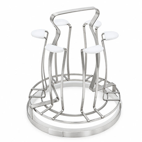 Countertop Stainless Steel Mug Tree Stand with Glass Base at Zubaidas Homestore Pakistan