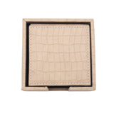 Crocodile Textured Coaster Set with Storage Holder 7 Pcs Set at Zubaidas Homestore Best for Home Shopping in Pakistan