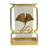 Cutlery Holder Ginkgo Leaf Design Gold and Clear at Zubaidas Homestore