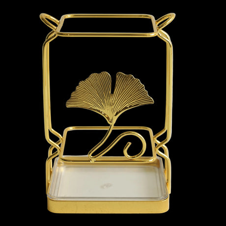 Cutlery Holder Ginkgo Leaf Design Gold and Clear at Zubaidas Homestore Pakistan
