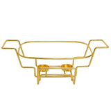 Rectangular Ceramic Casserole With Gold Warmer Stand 30cm at Zubaidas Homestore