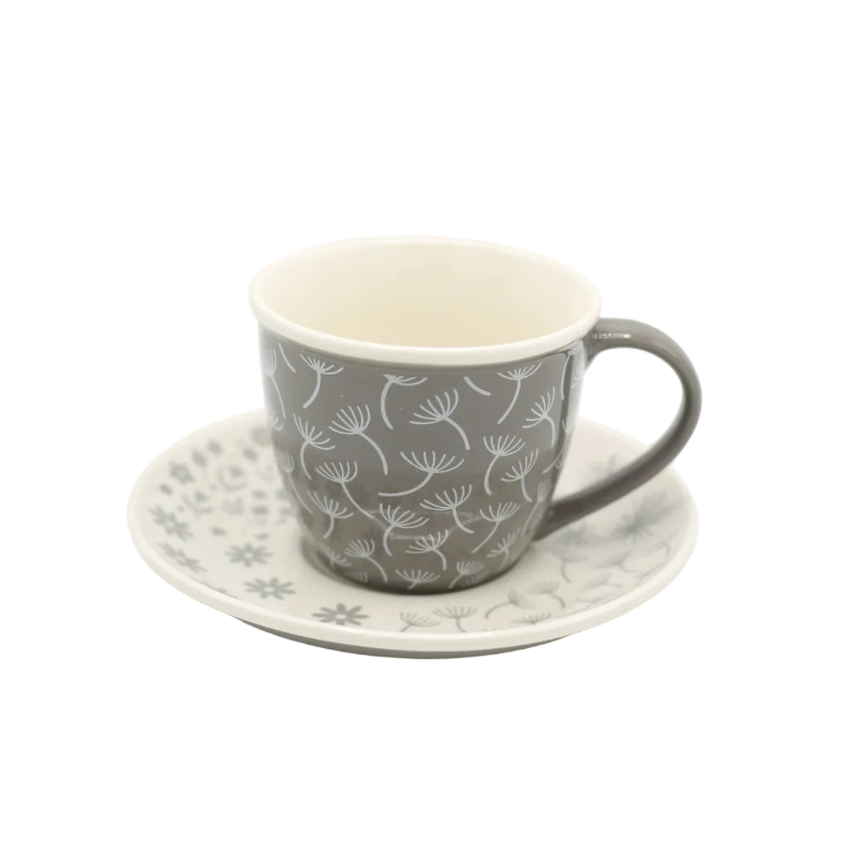 Dandelion Grey Cup and Saucer 6 Pieces Set 290ml at Zubaidas Homestore Pakistan
