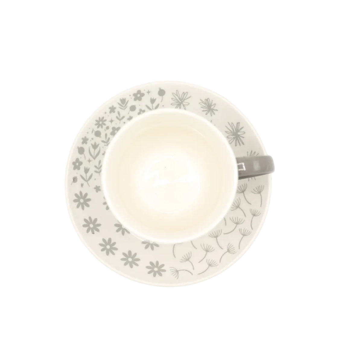 Dandelion Grey Cup and Saucer 6 Pieces Set 290ml at Zubaidas Homestore Most Trusted Homestore in Pakistan
