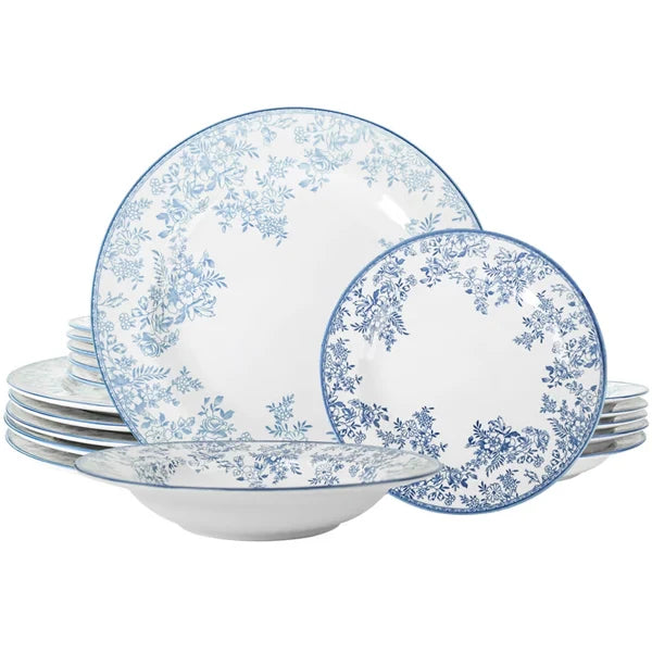 Danny Home 18 Piece Dinner Set Blue Blossom at Zubaidas Homestore 
