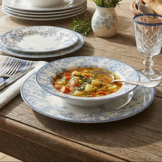 Danny Home 18 Piece Dinner Set Blue Blossom at Zubaidas Homestore Pakistan