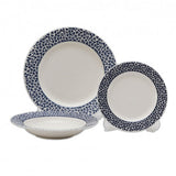Danny Home 18 Piece Porcelain Plate Dinner Set White Blue at Zubaidas Homestore