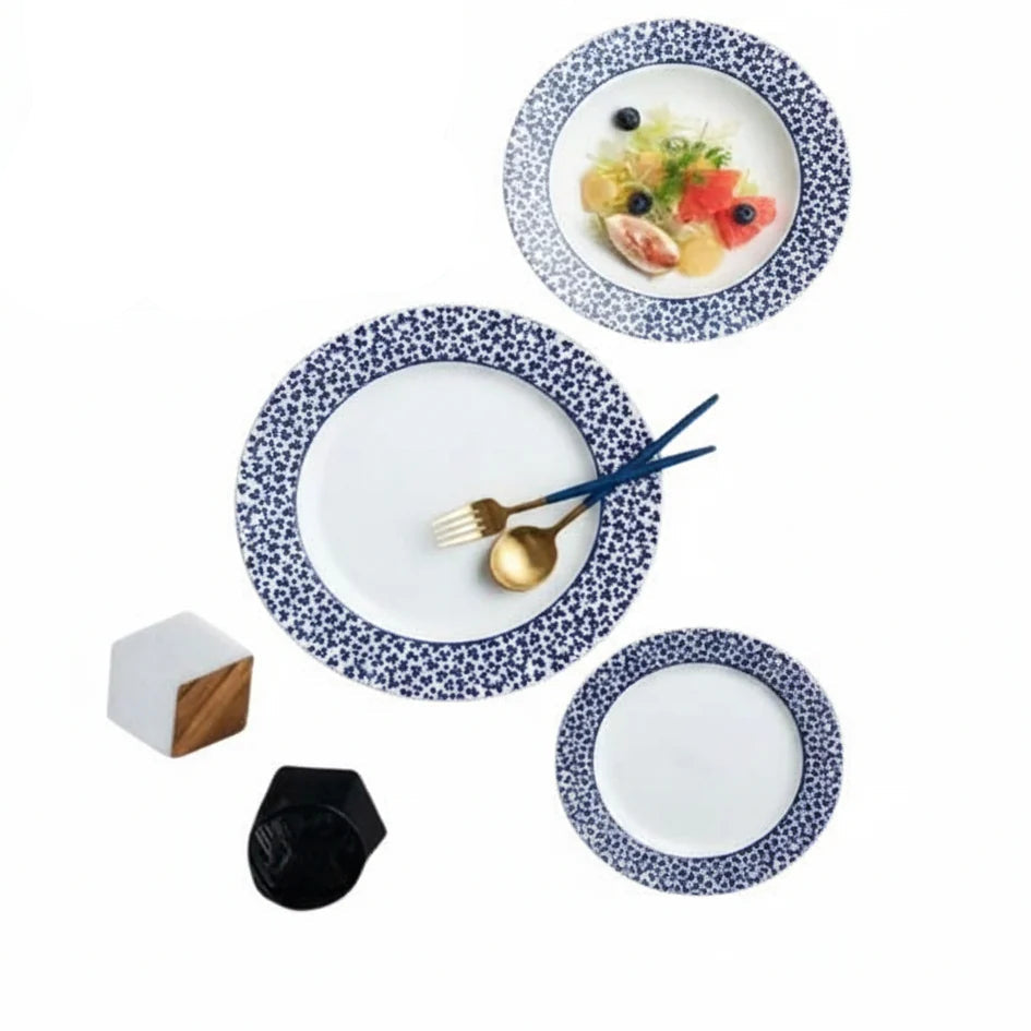 Danny Home 18 Piece Porcelain Plate Dinner Set White Blue at Zubaidas The Biggest Home Shop in Pakistan