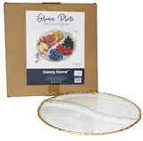 Danny Home 2 Grid Glass Serving Platter 33cm at Zubaidas Homestore