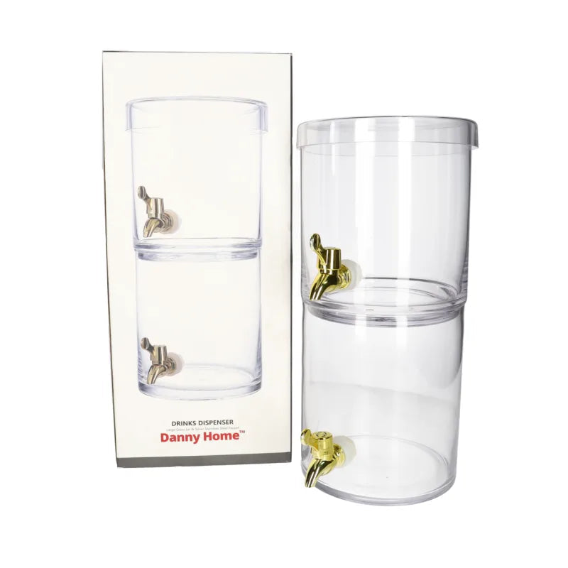 Danny Home 2 Tier Glass Dispenser with Gold Faucet at Zubaidas Homestore Pakistan