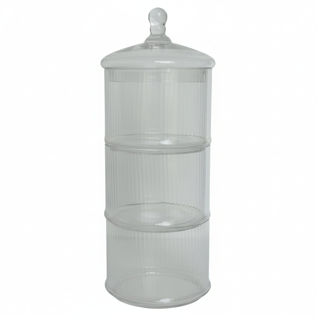 Danny Home 3 Layer Glass Jar 39cm at Zubaidas Homestore. Most Trusted Home Store in Pakistan