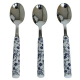 Danny Home 3 Piece Floral Handle Dessert Spoon Set 16 cm at Zubaidas Homestore