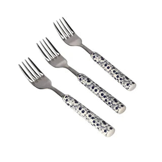 Danny Home 3 Piece Floral Handle Dining Fork Set 14 cm at Zubaidas Homestore