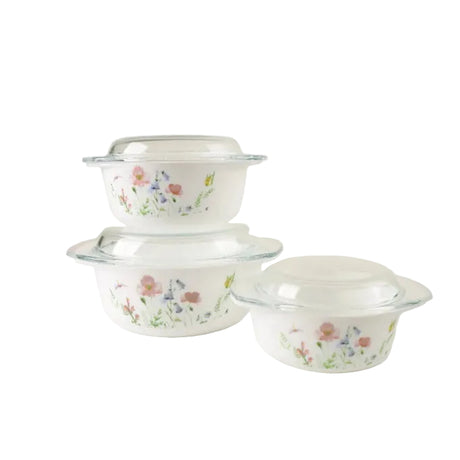 Danny Home 3 Piece Floral Opal Casserole Set at Zubaidas Homestore