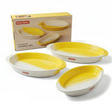Danny Home 3-Piece Oval Ceramic Baking Dish Set at Zubaidas Homestore