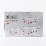 Danny Home 3 Piece Pink Rose Opal Casserole Set at Zubaidas Homestore Online Pakistan