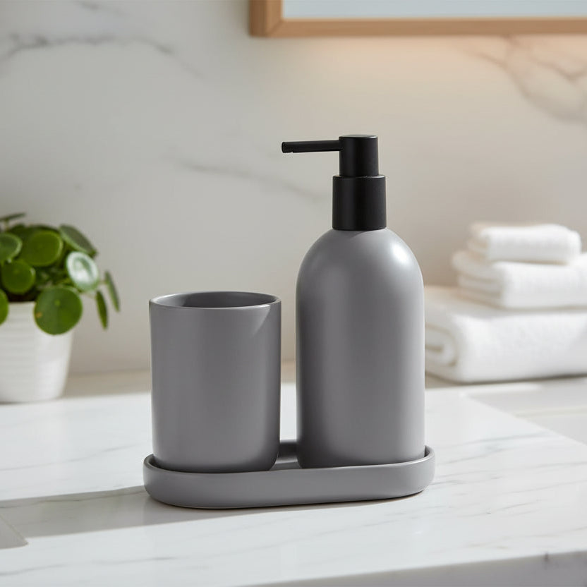 Danny Home 3 Pieces Matt Grey Bath Set at Zubaidas Homestore Pakistan