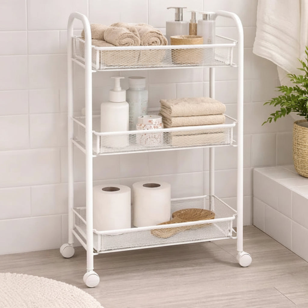 Danny Home 3 Tier Metal Storage Trolley 63cm at Zubaidas Homestore
