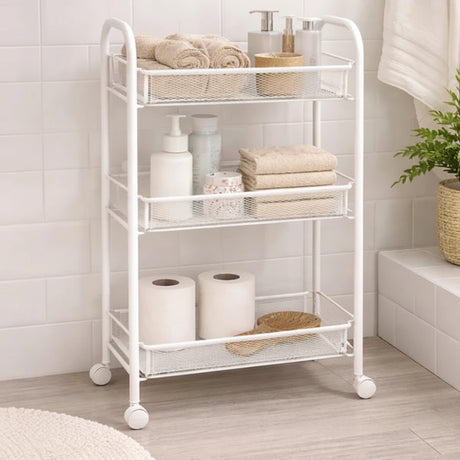 Danny Home 3 Tier Metal Storage Trolley 63cm at Zubaidas Homestore