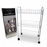 Danny Home 3 Tier Metal Storage Trolley White at Zubaidas Homestore 
