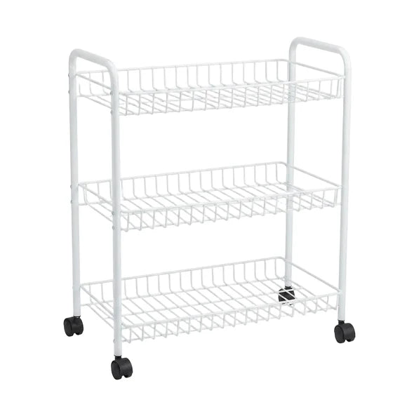 Danny Home 3 Tier Metal Storage Trolley White at Zubaidas Homestore Pakistan