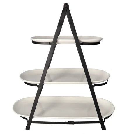 Danny Home 3 Tier Serving Stand with Porcelain Platters at Zubaidas Homestore